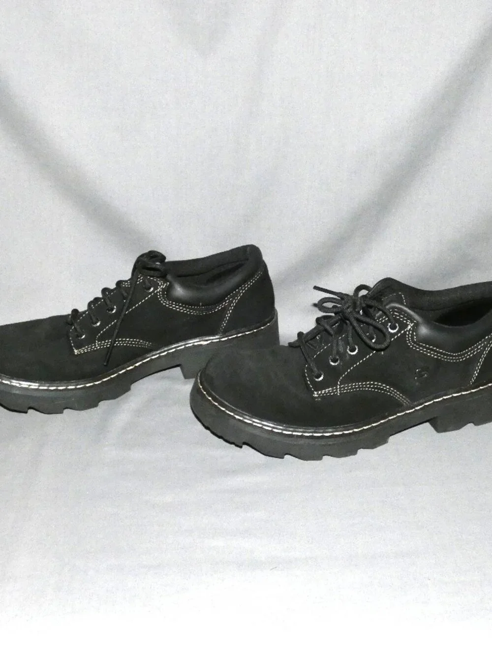 Skechers Parties Mate Black Suede Chunky Oxford Shoes Womens 11 Lace Up Y2K 90s